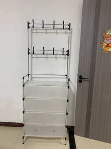 ตู้เก็บรองเท้าอเนกประสงค์แบบโมเดิร์น พร้อมราวแขวนเสื้อผ้าในตัว สำหรับใช้ในบ้าน - Product Image 6