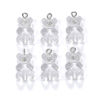 Pendentif Oursons Gommeux en Résine, Breloques Bonbons Colorées, Porte-clés Dessins Animés, Breloques de Collier, Accessoires Mignons pour Bracelets pour Enfants, Artisanat DIY