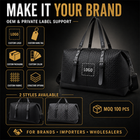 Sac de voyage tissé sur mesure OEM avec grande capacité, compartiment pour ordinateur portable 14 pouces, idéal pour les voyages d'affaires et les week-ends, bagage cabine
