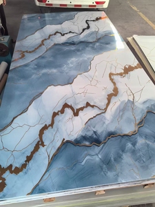 Panneau mural flexible en PVC bleu brillant, design imitation marbre et <span class=keywords><strong>ardoise</strong></span>, prix <span class=keywords><strong>d</strong></span>'usine, pour <span class=keywords><strong>d</strong></span>écoration intérieure, vente en gros - Product Image 3