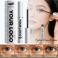 Sérum de croissance des cils et sourcils naturel en gros, liquide stimulant la croissance, marque privée