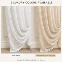 Voilages de luxe brodés à motif géométrique étoilé, en maille translucide, blanc pur, ivoire, champagne, personnalisables OEM