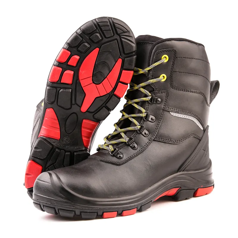 winter genuine leather water proof shoes anti-static fur lining working safety boots