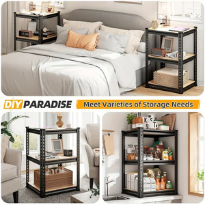 Estantería Metálica Ajustable Sin Tornillos con Ranuras y Tablero de Madera para Almacenamiento en Hogar, Almacén o Garaje - Product Image 5