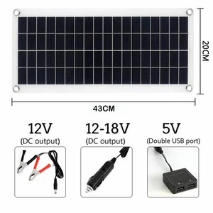 Polycrystalline 20W Solar Panel Kit 18V 12V For RV Marine Off <b>Grid</b> <b>Systems</b> - Product Image 4