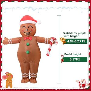 Wholesale Cosplay <b>Costumes</b> Gingerbread Outfit <b>Inflatable</b> Christmas for Party Event Polyester Material Easy Setup Unisex - Product Image 4