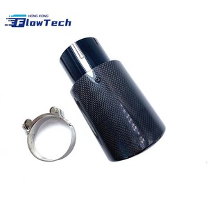 Universal <b>Car</b> Exhaust Muffler Tip Black Carbon Fiber Straight Edge / Rolled Edge Design for Vehicle Modification Decoration - Product Image 5