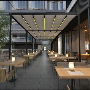 Alta qualità Freestanding <span class=keywords><strong>balcone</strong></span> esterno parasole tettoia tetto retrattile tenda Pergola in lega di alluminio telaio motorizzato - Product Image 6