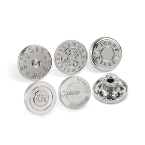 KUNSHUO-Pantalones vaqueros de aleación de zinc con logotipo personalizado de fábrica, zamac y remaches, pantalones vaqueros plateados - Product Image 3