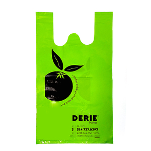 Sac de courses en plastique jetable personnalisé en PE, sac pliable réutilisable en polyéthylène, sac de supermarché en LDPE avec impression de logo - Product Image 5