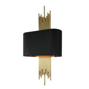 Lampe murale de chevet moderne et simple en cuivre antique avec abat-jour en tissu carré personnalisé pour hôtel, abat-jour en tissu noir - Product Image 2