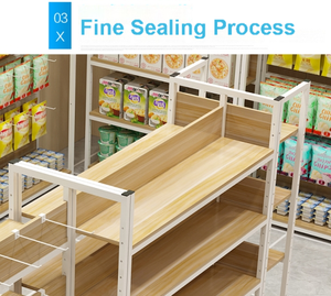 <span class=keywords><strong>Single</strong></span> <span class=keywords><strong>Side</strong></span> cửa hàng tạp hóa tường kệ cửa hàng bán lẻ hiển thị đứng Kệ siêu thị bằng gỗ Kệ - Product Image 5