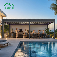 Pergola bioclimatique à toit à lames orientables en aluminium HESIWEI 10x10m 2x5m 2.5x2.5m 4x3m 3x6m 16x21m, taille personnalisée, gazebo