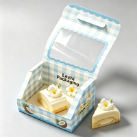 Boîte en papier kraft portable avec fenêtre pour emballage de gâteaux à emporter, idéale pour les snacks et desserts, en promotion pour les pâtisseries sur mesure