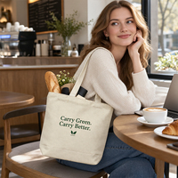 Sac de shopping en toile promotionnel, broderie double face, design personnalisé pour cadeaux d'entreprise