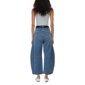 Vaqueros anchos de tiro alto estilo vintage lavado con diseño de herradura para venta al por mayor - Product Image 5