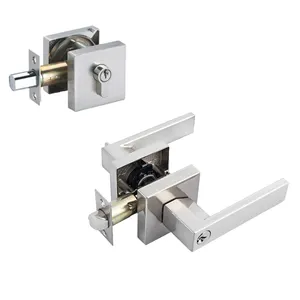 Room Entrance Main Lever Front Privacy Handle Commercial Lockset Wooden Door Locks And Deadbolt Combo Outside Square Handle Lock
