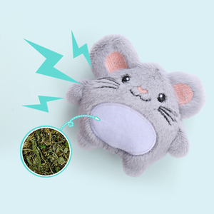Juguetes de gato de peluche suave con forma de animal lindo, juguete de Limpieza de dientes interactivo de gatos divertidos con hierba gatera - Product Image 4