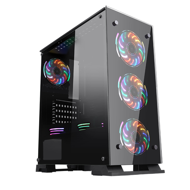 SAMA Double Sided Glass Gaming case Hot Selling Atx Pc case Support 360 Liquid Cooler Gaming Computer Cases