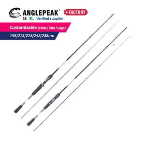 Canne à pêche spinning/casting en fibre <span class=keywords><strong>de</strong></span> carbone <span class=keywords><strong>L</strong></span>/ML/M, 198cm-258cm, avec anneaux <span class=keywords><strong>de</strong></span> guidage LS, pour la pêche en eau douce et salée, action rapide, pour la bar. - Product Image 1