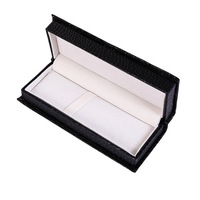Boîte à stylos en cuir PU noir effet crocodile avec couvercle rabattable et surpiqûres blanches, pour stylos plume, stylos bille et stylos gel, emballage cadeau et boîte de rangement, vente en gros