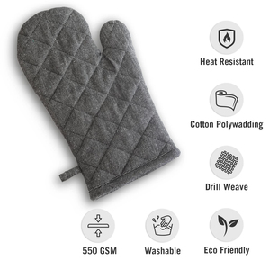 Ensemble de gants de four rayés imprimés, tablier en coton personnalisé et gants de four écologiques résistants à la chaleur - Product Image 5