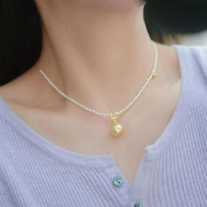 S925 Silver DIY Accessories <b>Fashionable</b> Jade Necklace <b>Pendant</b> with 9-13mm Round Beads & Empty Stand 31002 Pearl <b>Pendants</b> <b>Charms</b> - Product Image 2