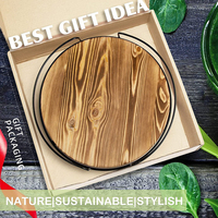 12,5 Zoll rustikale Holz Lazy Susan Cabinet Turntable Organizer Tischplatte Aufbewahrung stablett für Küche Bad Eitelkeit Couch tisch
