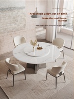 Importierte White Ice Jade Luxus Natur marmor High-End Home Ultra-Kristall Stein Edelstahl Runde 4-Sitzer Esstisch