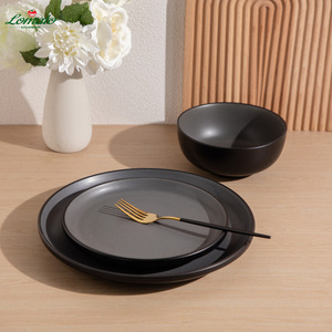 Stock ! Ensemble de vaisselle en porcelaine moderne et écologique, 4 pièces, design personnalisé, assiettes en céramique émaillée, restaurants, coffret cadeau d'entreprise - Product Image 6