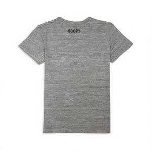 T-shirt Scopy da uomo e da donna a maniche corte grigio melange con stampa gatto - Promozionale - Product Image 2