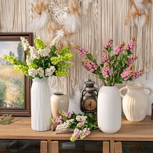 กิ่งเบอร์รี่ประดิษฐ์สีขาวเขียวชมพู โฟม ฟอร์จูนฟรุต ของตกแต่งงานแต่งงาน งานฝีมือ 3 หัว - Product Image 1