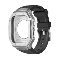 Bracelet de montre en TPU avec boîtier en alliage à 12 broches respirant de luxe pour montre S4/5/6/7/8/9 44/45 mm
