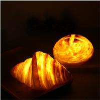 Lampe de nuit créative de haute qualité en PVC, jouet fantaisie, pain simulé, croissants, lumière de nuit pour la chambre à coucher, toast lumineux, cadeau d'anniversaire