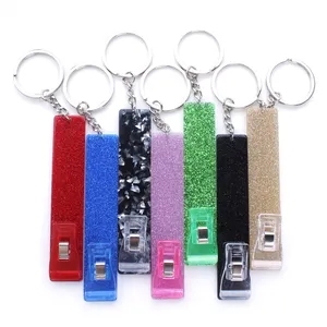 Wholesale Acrylic Material Logo Printed Luxurious Card Puller Custom Your Own Long Nails Credit Card Puller Keychain Grabber