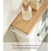 Chariot utilitaire de salle de bain mince avec poignée-étagère de rangement support organisateur étroit acier taille unique blanc