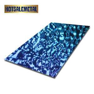 Tôle d'acier inoxydable 304/316 à effet vague, argent/or/bleu/or rose pour mur décoratif - Product Image 3