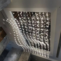 Lampe de décoration intérieure sur mesure de grande taille, plafond haut, villa, hall d'hôtel, salle de banquet, lustre moderne de luxe en verre avec oiseaux LED