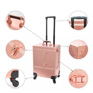 <span class=keywords><strong>Valise</strong></span> de maquillage en or rose, <span class=keywords><strong>valise</strong></span> de rangement pour vernis à ongles, <span class=keywords><strong>valise</strong></span> à roulettes pour coiffeur - Product Image 5