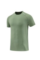 T-shirt de course pour homme anti-plis 88,5 % nylon 11,5 % élasthanne, réfléchissant, pour la gym, l'entraînement et le fitness