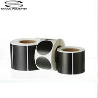 Rouleau d'étiquettes synthétiques noires rondes de 40 mm x 40 mm, résistantes à l'huile et à l'eau, pour l'impression par transfert thermique, idéal pour l'emballage de marques de luxe