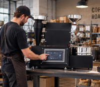 Torréfacteur de café domestique et commercial 600g avec écran tactile, machine électrique à torréfier les grains de café en tambour pour grains verts