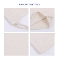 Pochette en coton naturel personnalisée Huahao avec cordon de serrage, sac cadeau pour mariage et fête, sac anti-poussière en toile souple