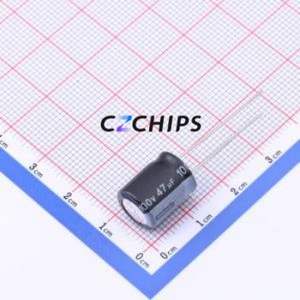 Condensateur électrolytique en aluminium à montage traversant EWH1KM470G13OT, composant à montage traversant (THT), D10xL13mm 47uF 20% 100V 10mm - Product Image 1