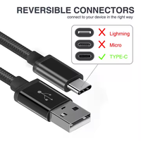 Câble USB 2.0 a vers Type C 1m, charge rapide, synchronisation des données pour smartphone, tablette