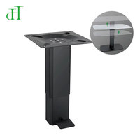Colonne de levage pneumatique noire moderne réglable en hauteur avec pédale – Base de bureau assis-debout à une seule jambe