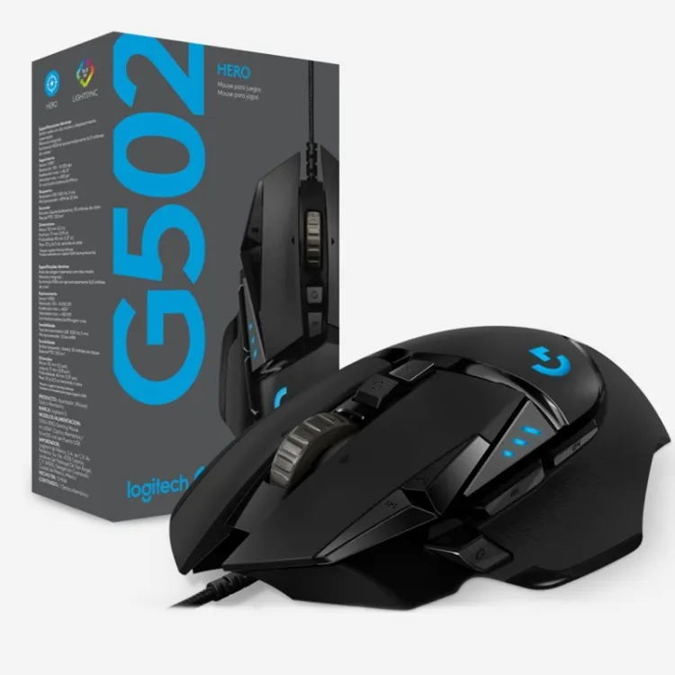 Logitech G502 HERO Wired Gaming Mouse with 11 Buttons, Length: 2.1m
