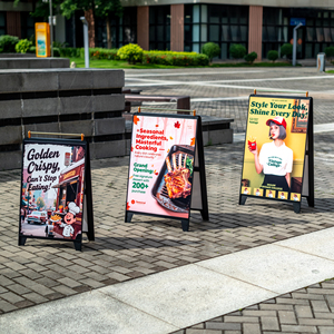 Có thể gập lại một khung hiển thị đứng hai mặt vỉa hè dấu hiệu bảng quảng cáo di động menu đứng cho quán cà phê nhà hàng biểu tượng tùy chỉnh - Product Image 2