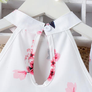 Yazlık Çocuk Giysileri Yeni Stil Kızlar Kolsuz Günlük Takım Baskılı Askılı Bluz Pasta Etek 2 Parça Set Şapkalı - Product Image 6