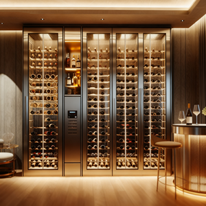 High Quality Big Modern Metal Glass Wine Refrigerator Display Bar <strong>Liquor</strong> Storage <strong>Cabinet</strong> for Hotel Restaurant - Product Image 2